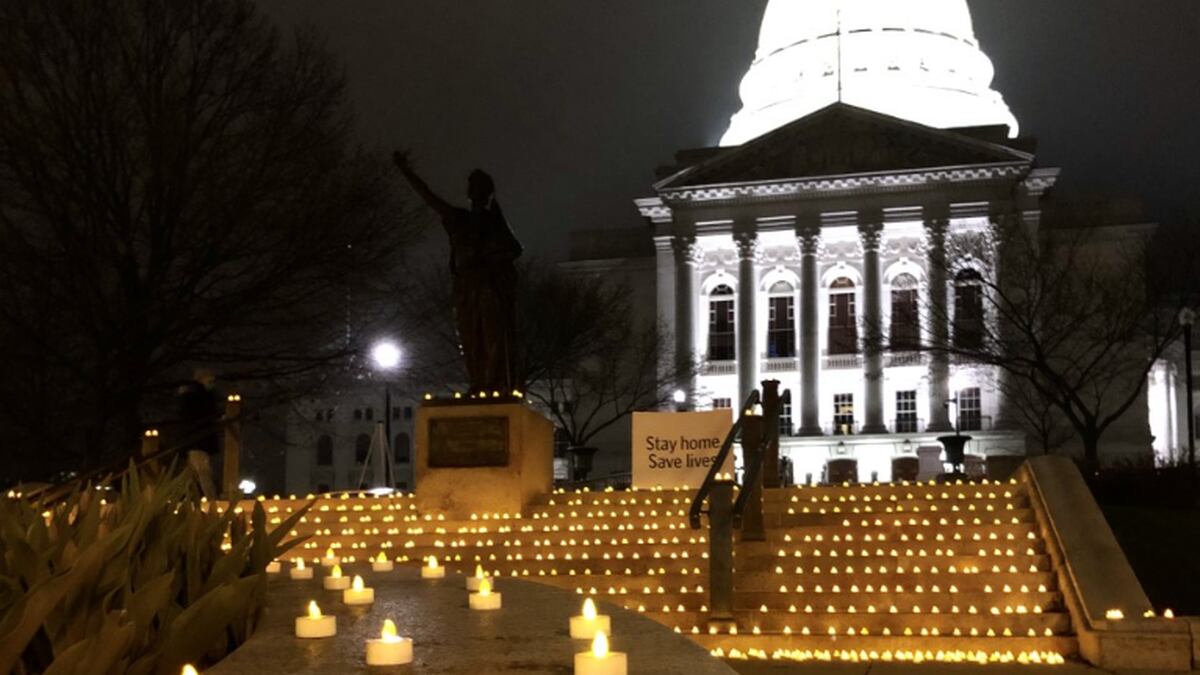 The candle protest/vigil at the Capitol Building Thursday evening (Source: WMTV)