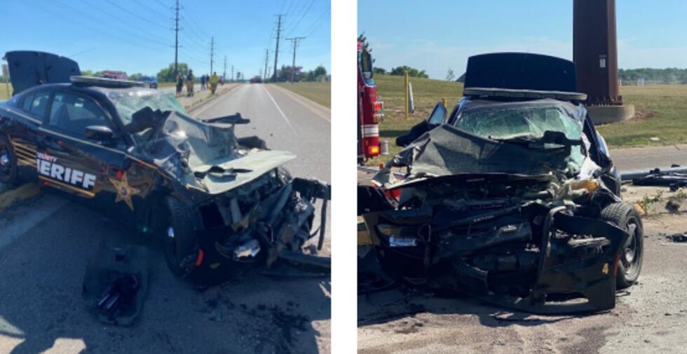 The Rock County Sheriff's Office released photos of the squad crash involving a tow truck.