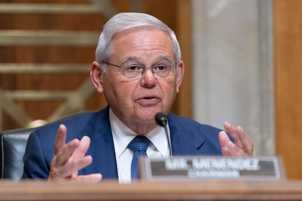 Sen. Bob Menendez, D-N.J., chair of the Senate Foreign Relations Committee speaks during...