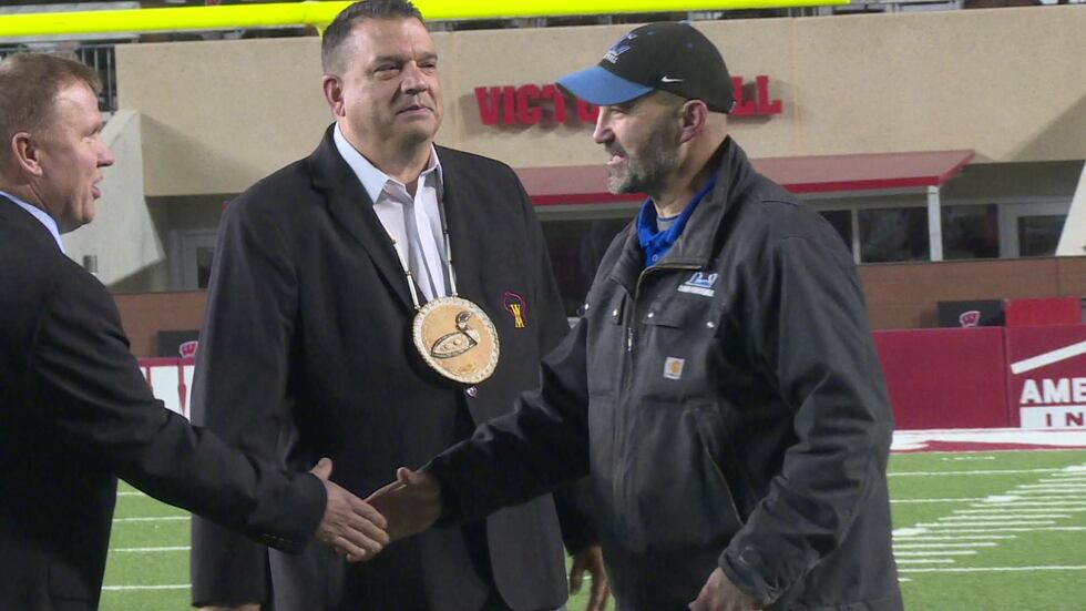 Lodi head coach Dave Puls celebrates the Blue Devils second state championship.