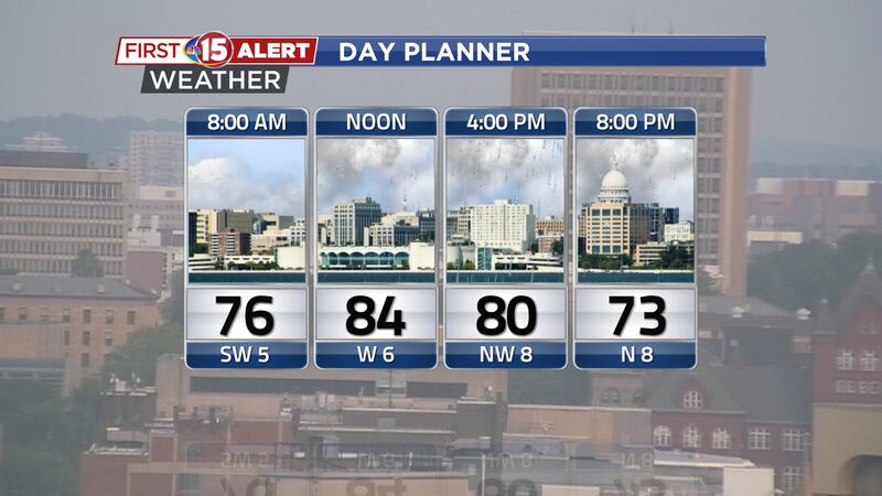 Another warm and humid day. Afternoon showers are likely.