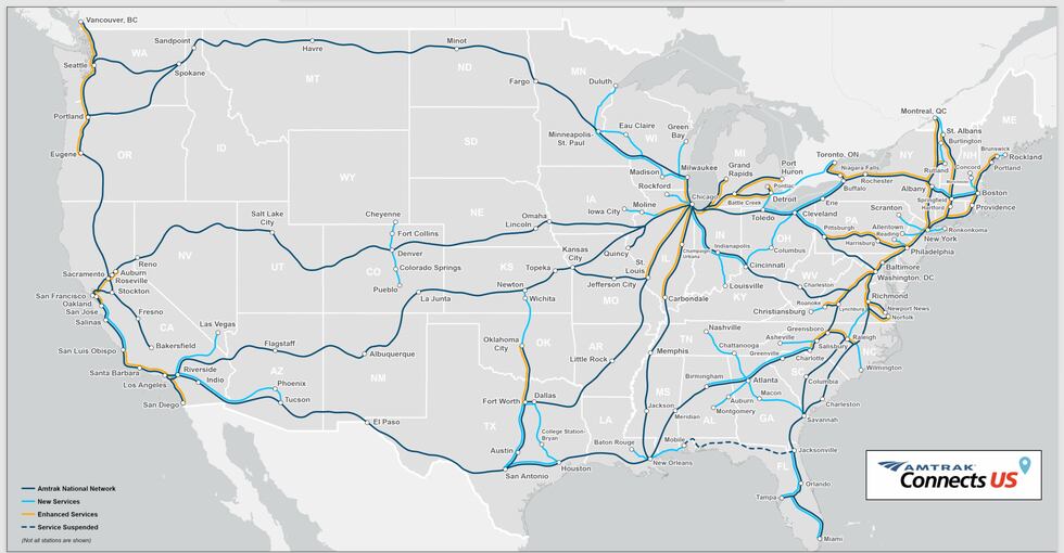 Amtrak proposes new and improved routes if the Biden Administration's infrastructure plan passes.