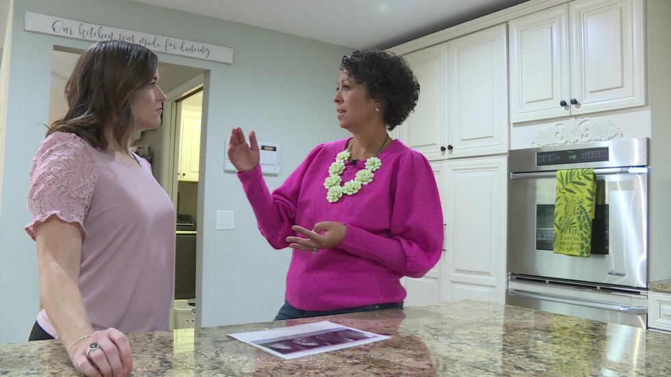 Ashley Inda, a breast cancer patient, explains the different types of breast density to...