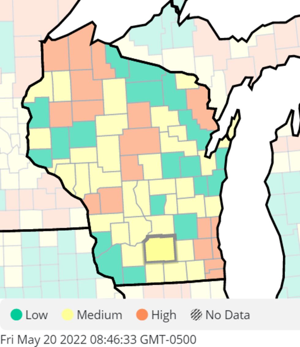 CDC Community Levels, on May 20, 2022.