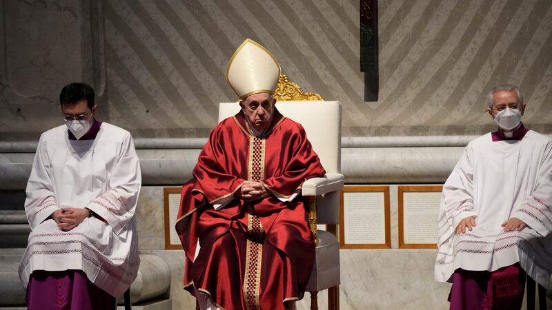 Pope Francis presides over the 'In passione Domini' (in the passion of the Lord) Good Friday...