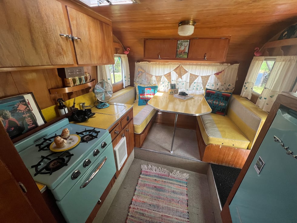 A peek inside on of the cozy campers