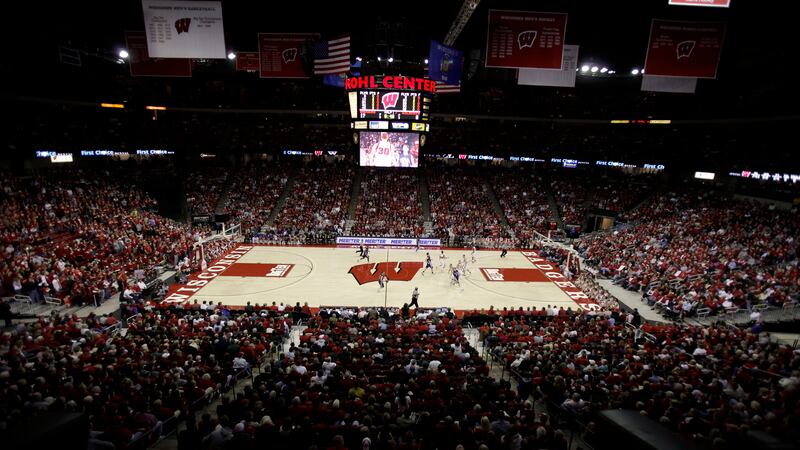 The Kohl Center basketball arena, the home court for the Wisconsin Badgers, during an NCAA...