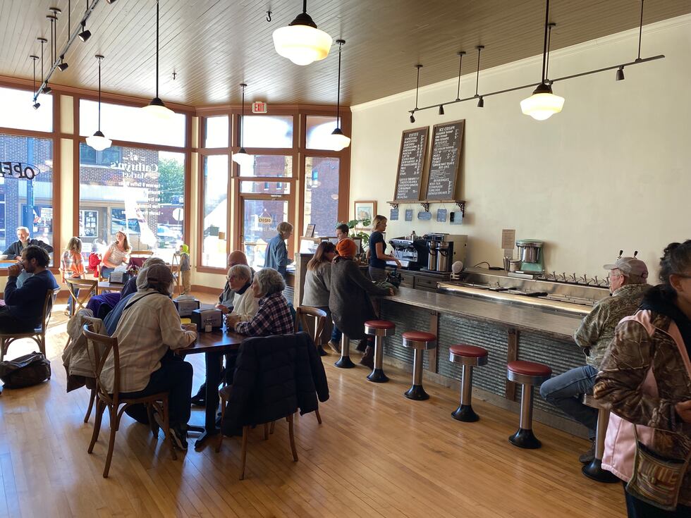 Customers enjoy soda, coffee, ice cream and small plates inside Cathryn’s Market.