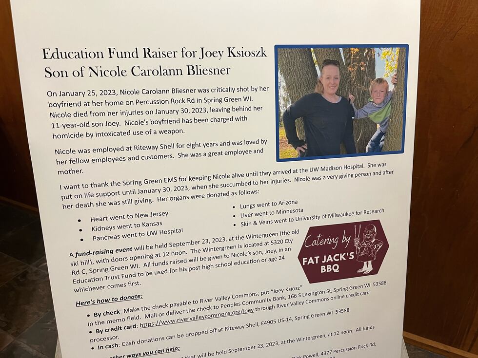 Spring Green community raises money for 11 year old whose mother was shot and killed