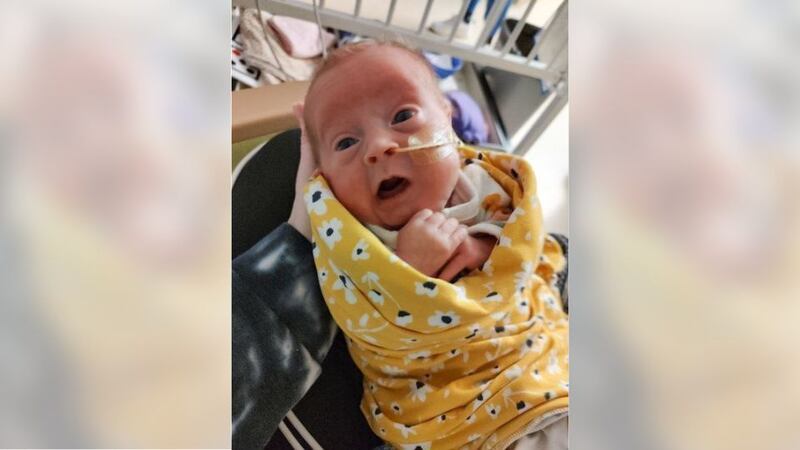 Layla Manderle pictured after a team of surgeons performed an ex-utero intrapartum treatment...