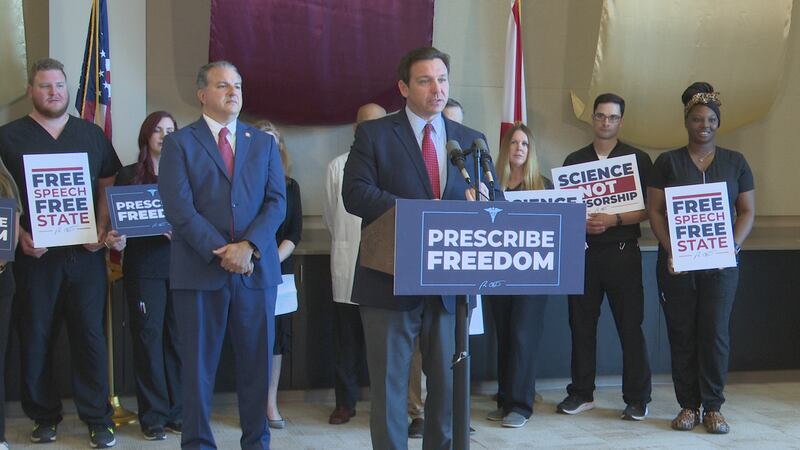 Governor Ron Desantis held a press conference at FSU Panama City on March 3, 2022.