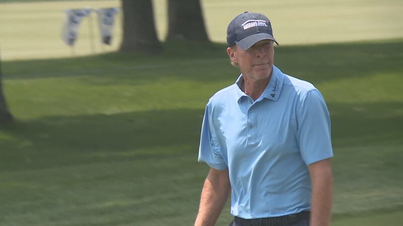 Steve Stricker during a practice round at the U.S. Senior Open.